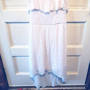 White Strapless High Low Dress